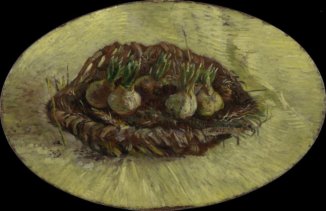 Canasta de bulbos de jacintos, Van Gogh, París, 1887, Museo Van Gogh