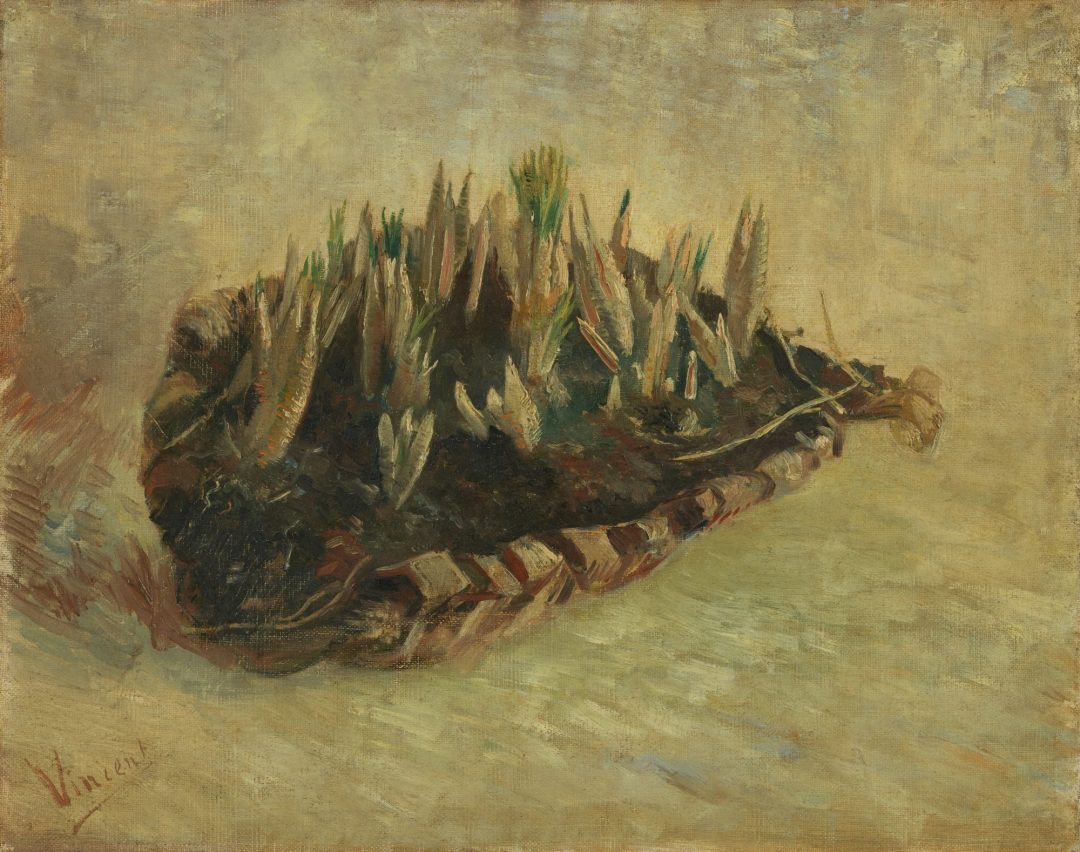 Cesta de bulbos de azafrán, Van Gogh, París, 1887, Museo Van Gogh