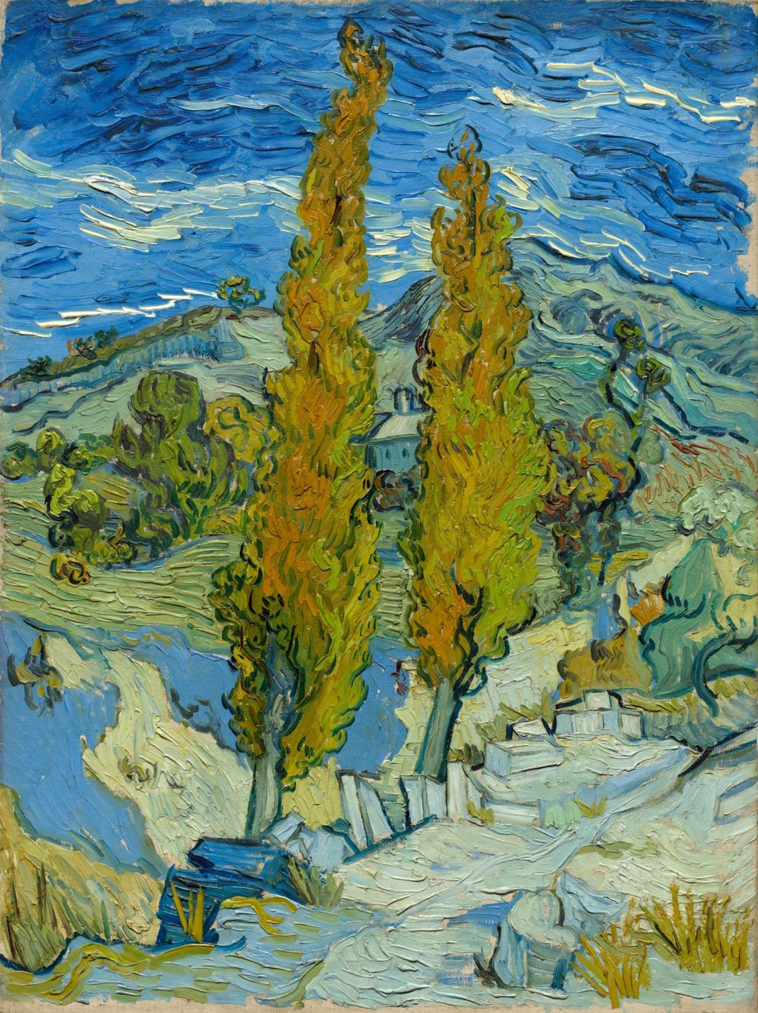 Dos álamos al borde de una senda entre las colinas, Vincent van Gogh, 1889, Cleveland Museum of Art