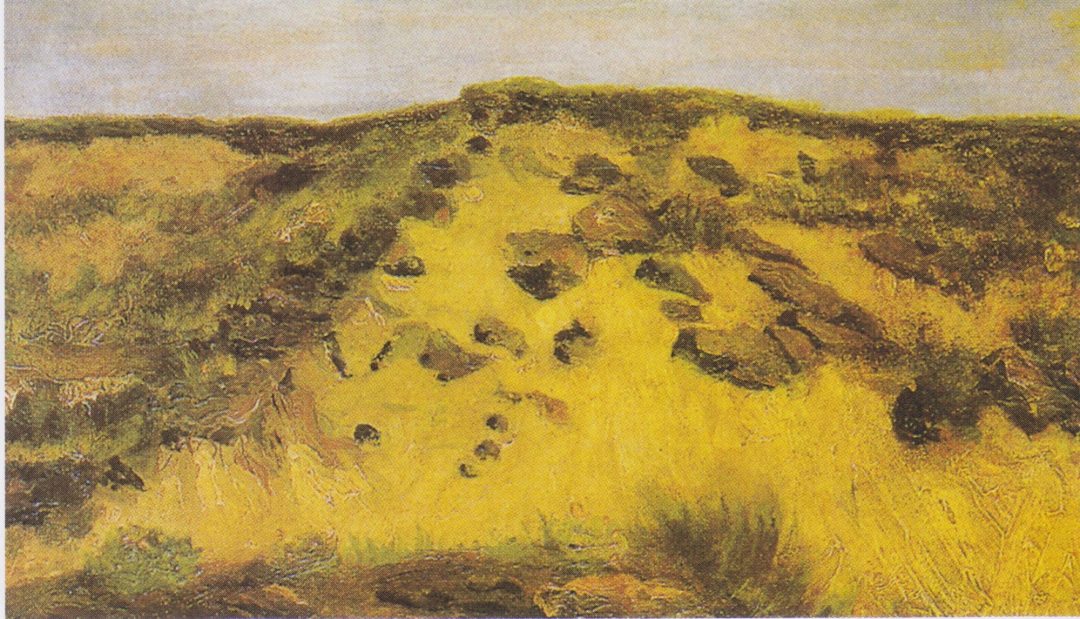 Dunas, de Van Gogh (La Haya, 1882): ladera de duna con terrones y matas de hierba
