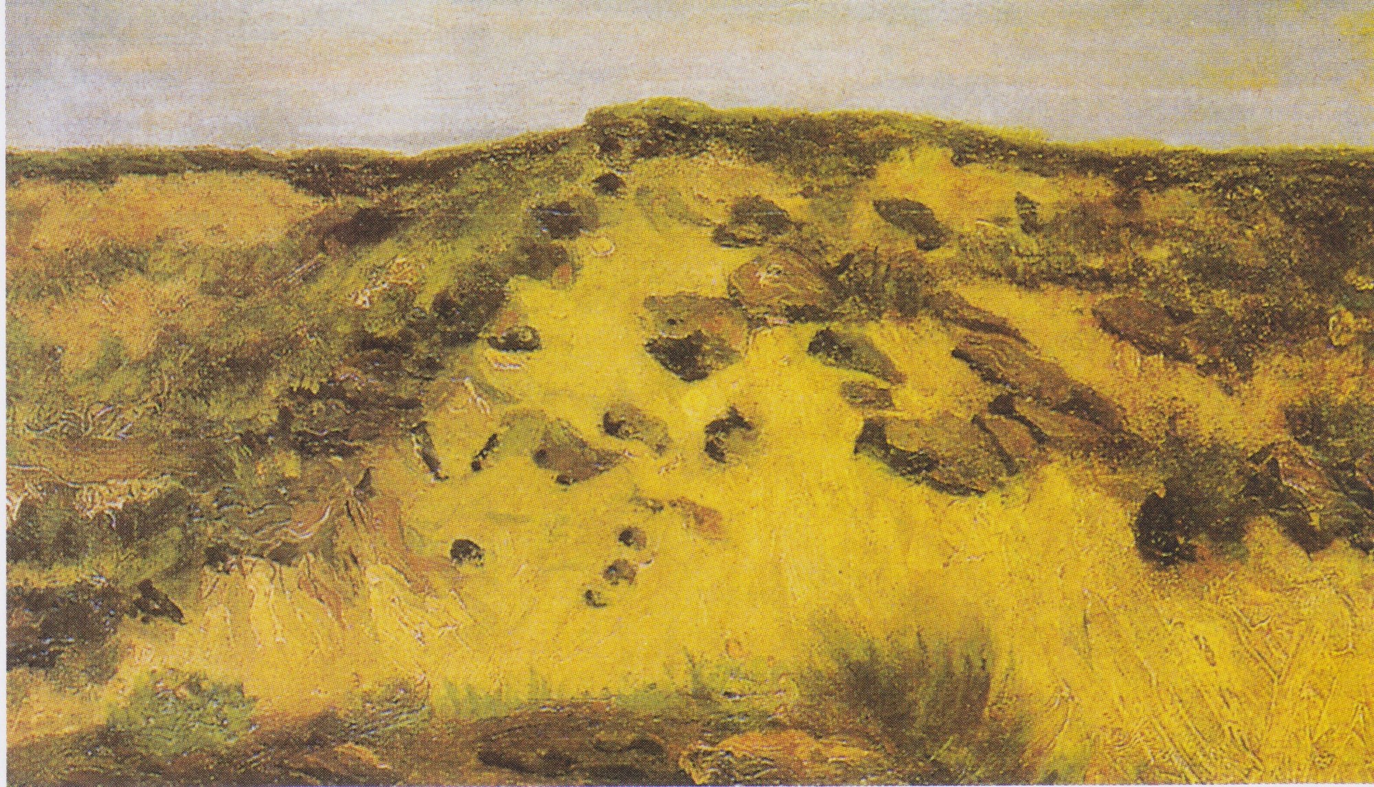Dunas, de Van Gogh (La Haya, 1882): ladera de duna con terrones y matas de hierba