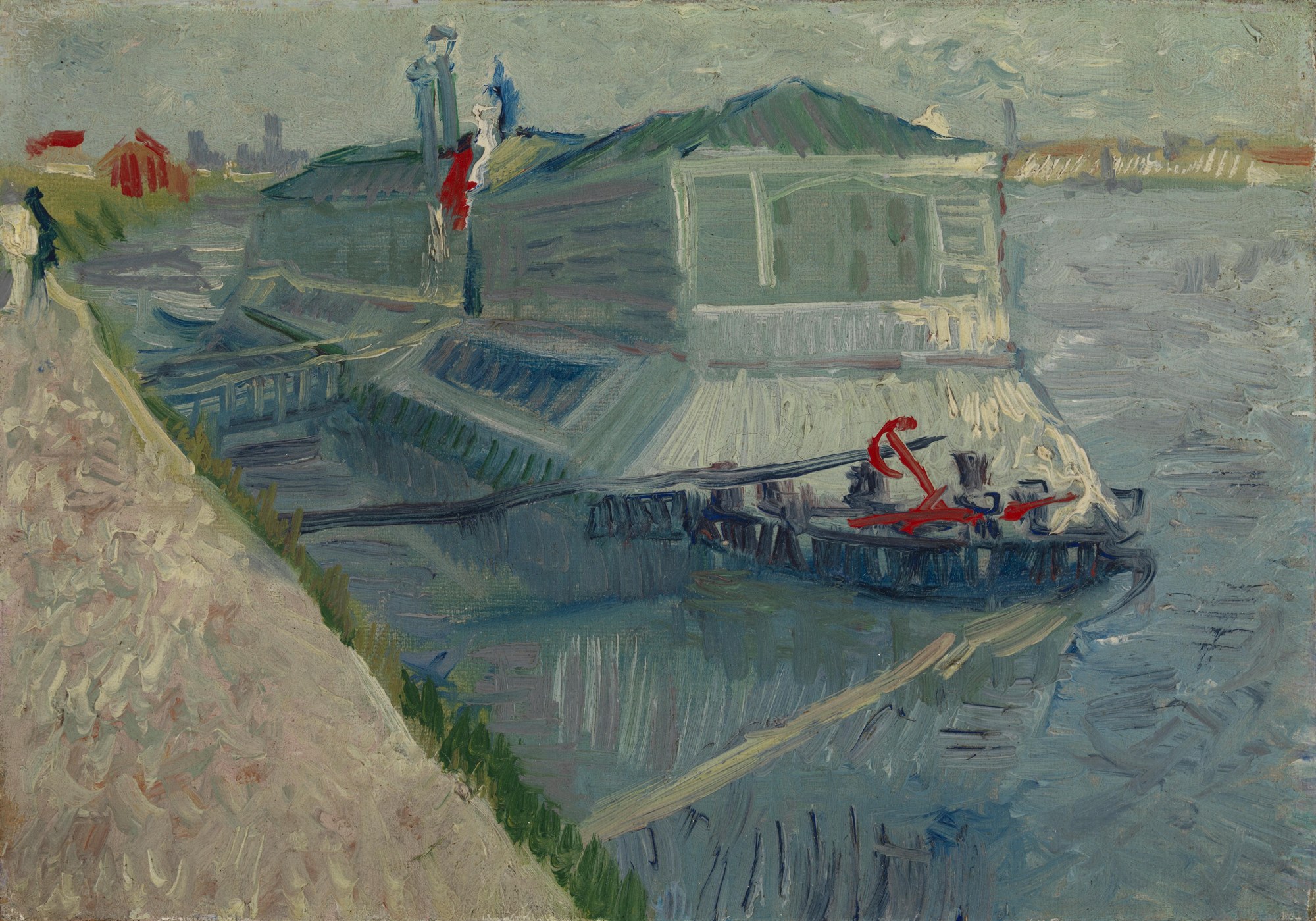 El barco lavadero en el Sena, en Asnières, Van Gogh, 1887, Virginia Museum of Fine Arts