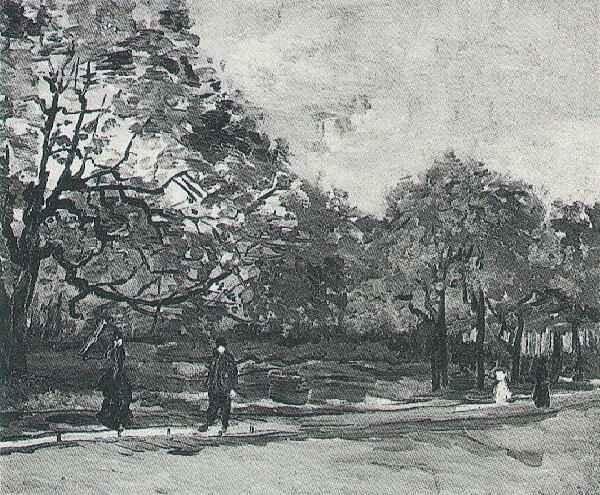 El Bois de Boulogne con paseantes, Van Gogh, 1886