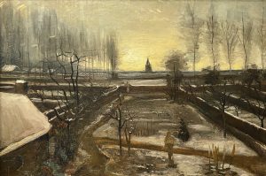 El jardín de la casa parroquial bajo la nieve, de Van Gogh
