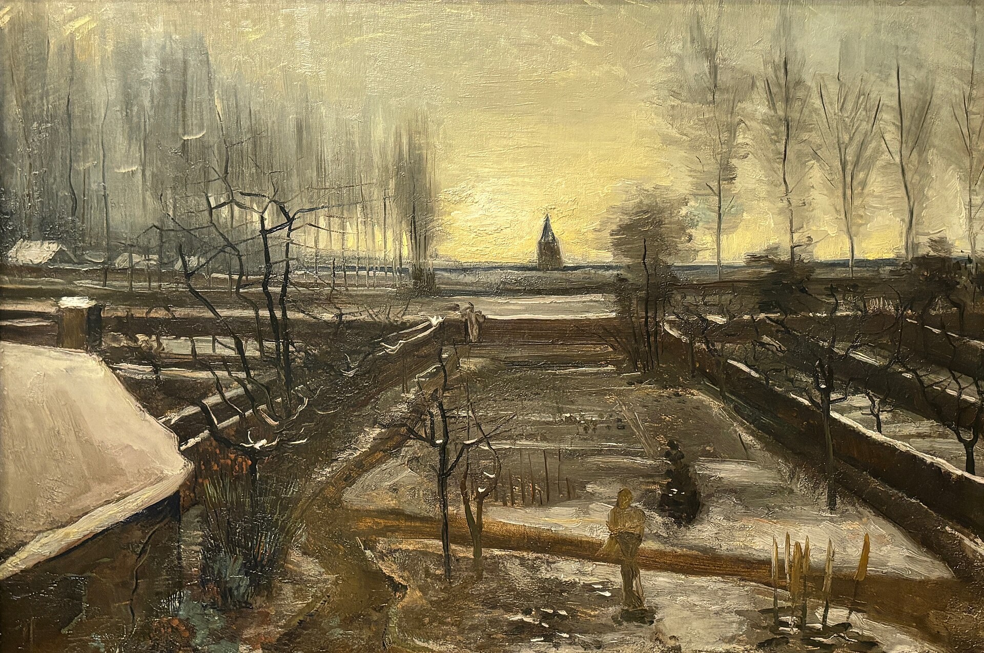 El jardín de la casa parroquial bajo la nieve, Van Gogh, 1885