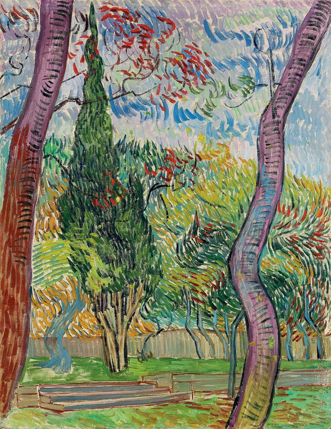 El jardín del hospital de Saint-Paul, Vincent van Gogh, octubre de 1889