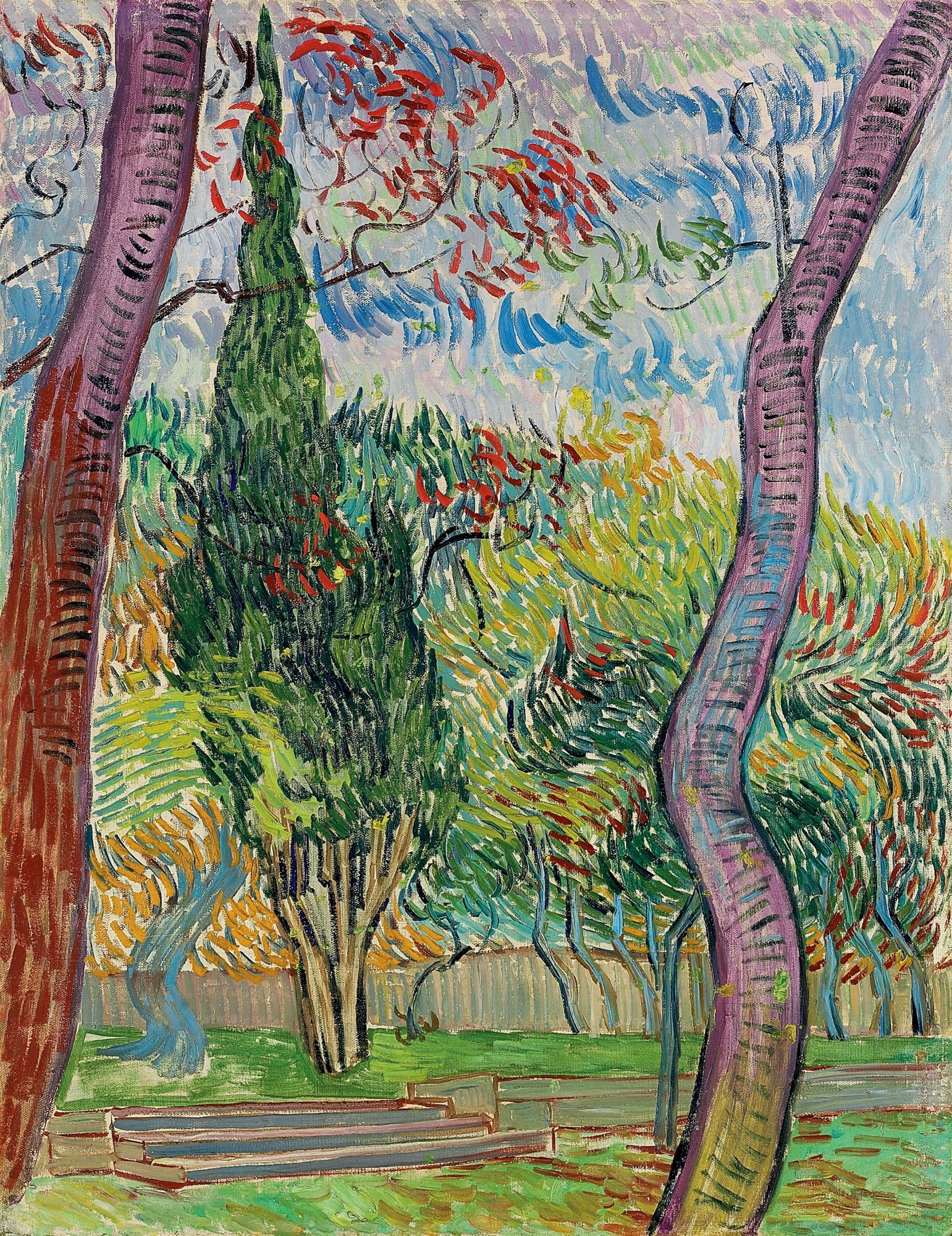 El jardín del hospital de Saint-Paul, Vincent van Gogh, octubre de 1889
