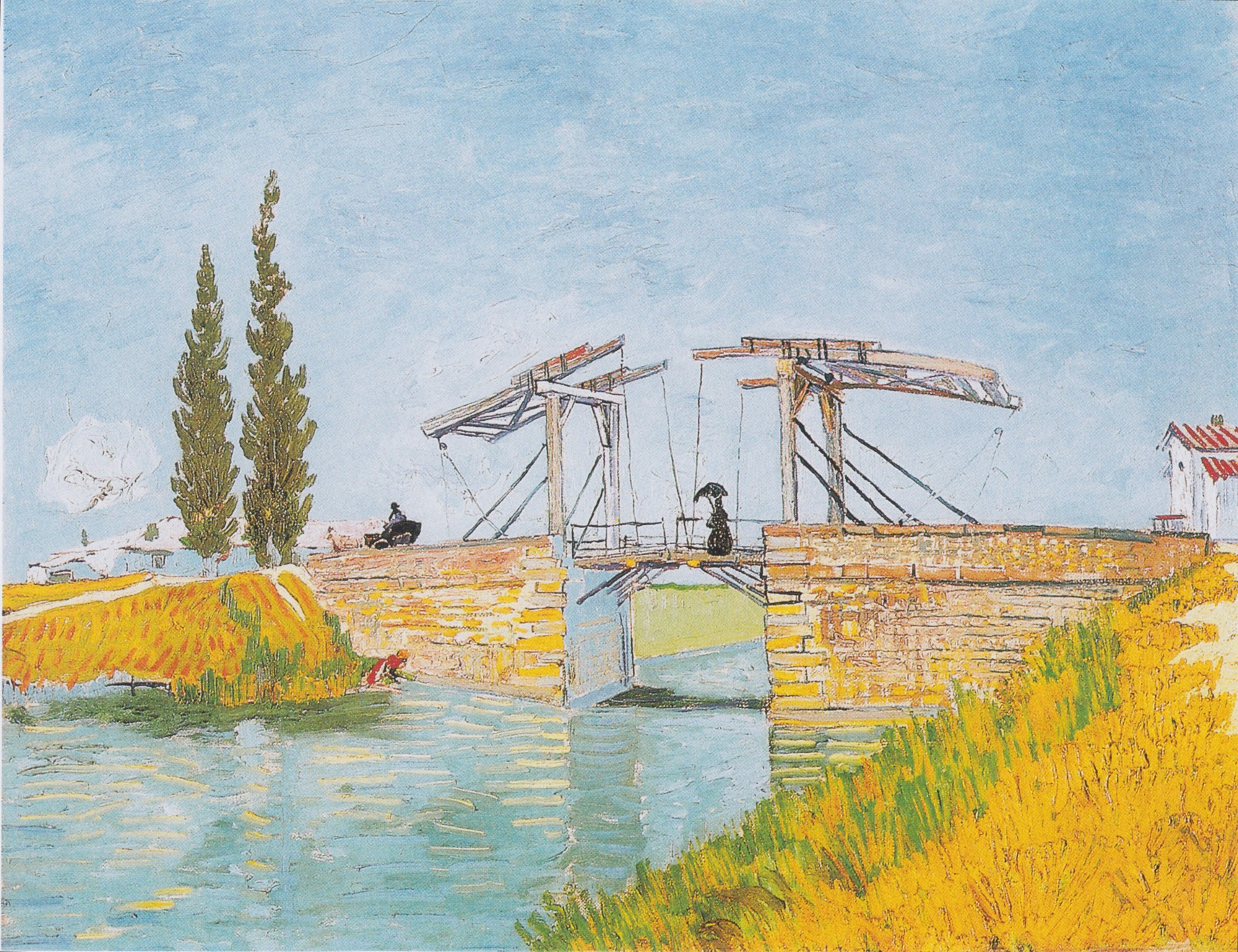 El puente de Langlois con dama con sombrilla, Van Gogh, 1888
