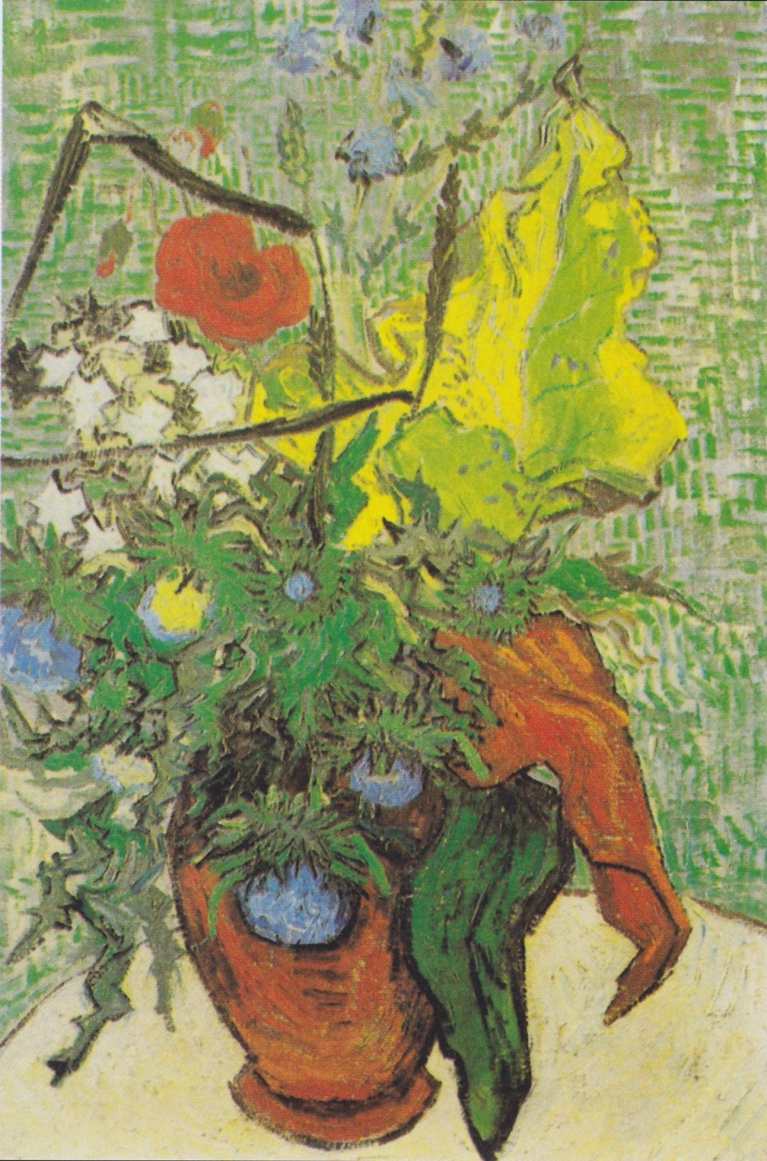 Flores silvestres y cardos en un jarrón, Van Gogh, 1890