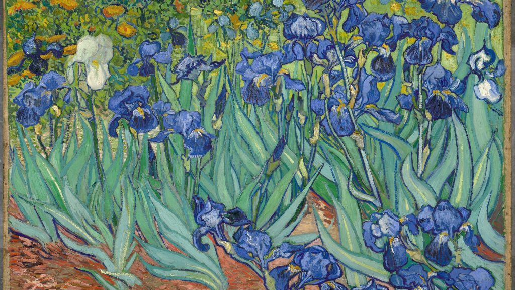 Lírios de Van Gogh (1889), papel de parede em alta resolução