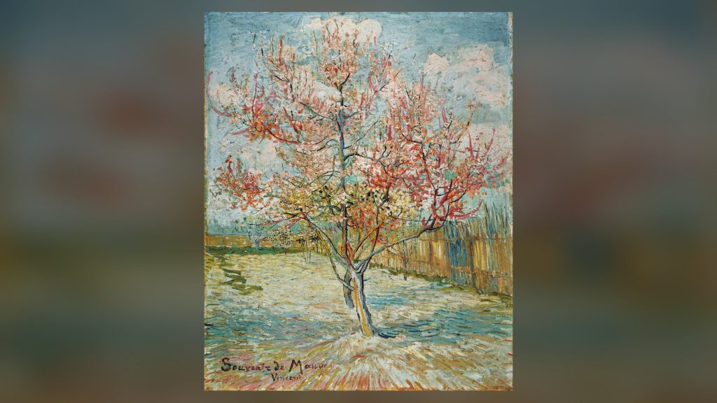 Pessegueiros Cor-de-Rosa em Flor de Van Gogh (1888), papel de parede em alta resolução
