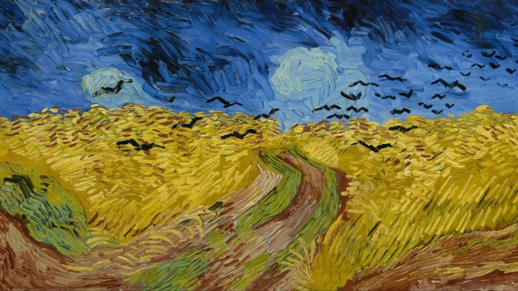 Campo de Trigo com Corvos de Van Gogh (1890), papel de parede em alta resolução
