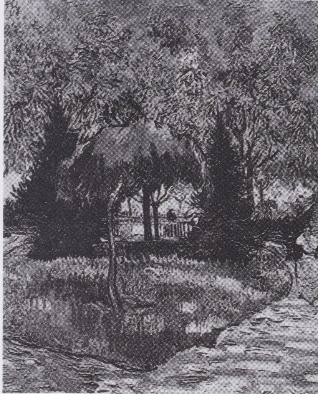 Jardín público de Arlés con la entrada, Van Gogh, 1888