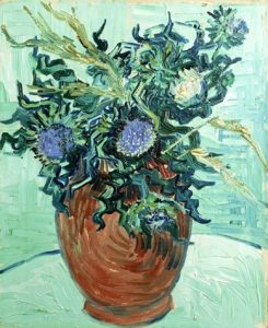Jarrón con flores y cardos, de Van Gogh