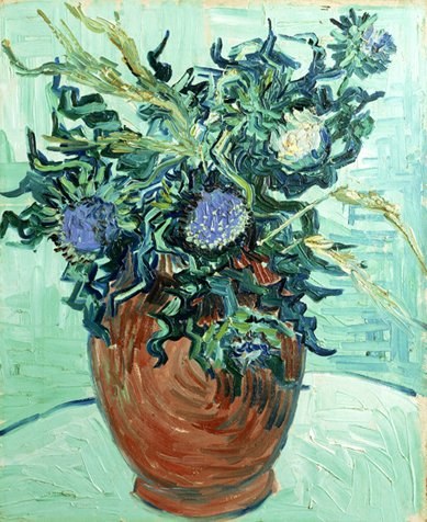 Jarrón con flores y cardos, Van Gogh, 1890, Museo Pola