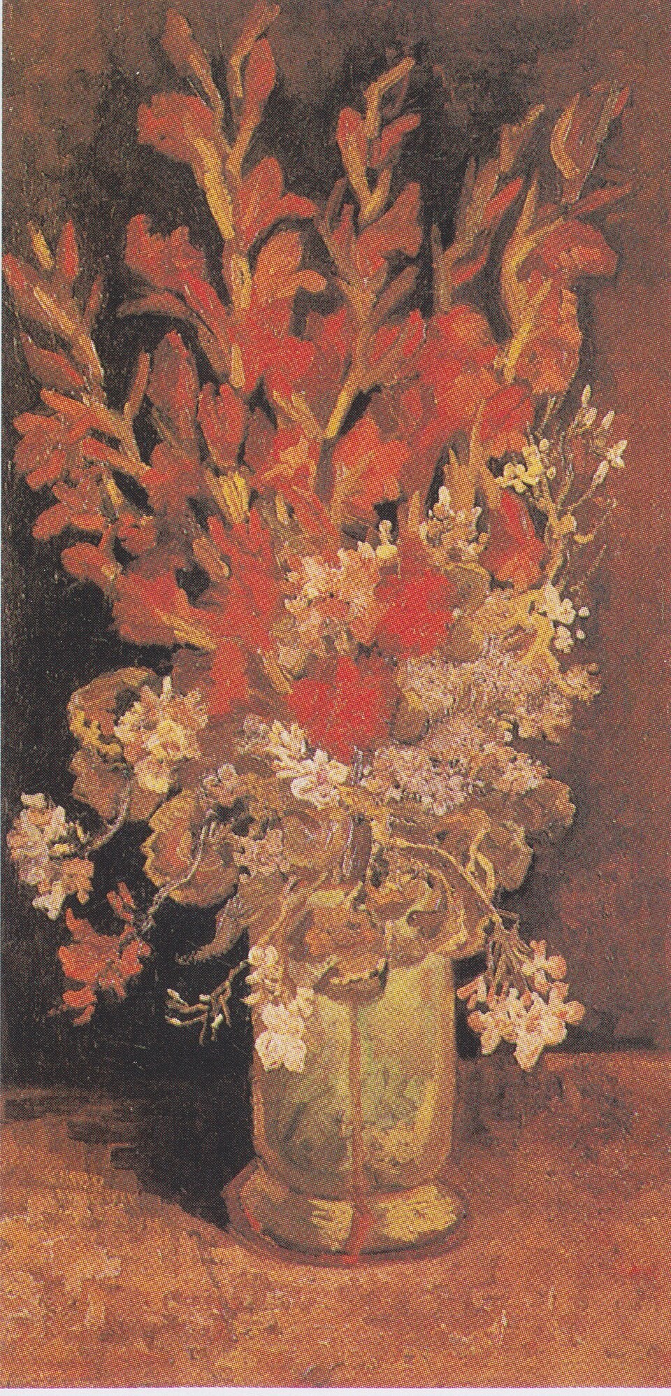 Jarrón con gladiolos y claveles, Van Gogh, 1886