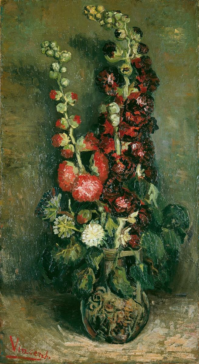 Jarrón con malvarrosas, Van Gogh, París, 1886, Kunsthaus Zúrich