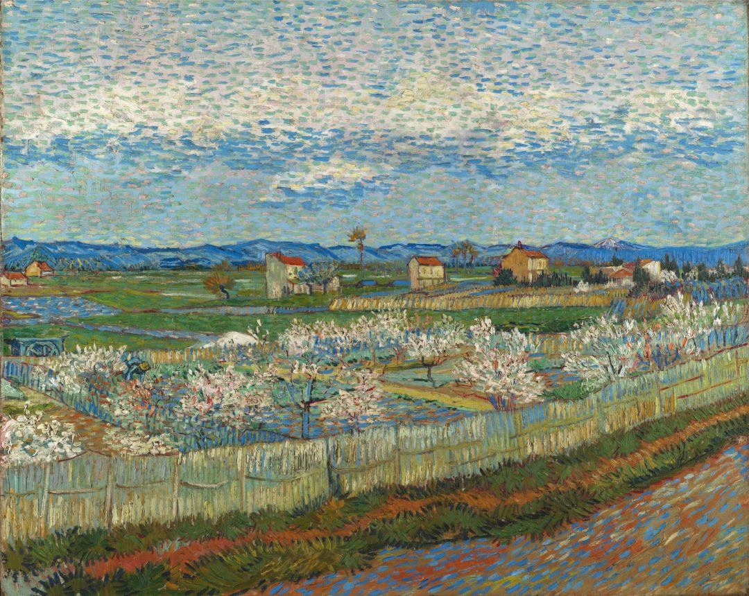 La Crau con melocotoneros en flor, Van Gogh, 1889, Courtauld