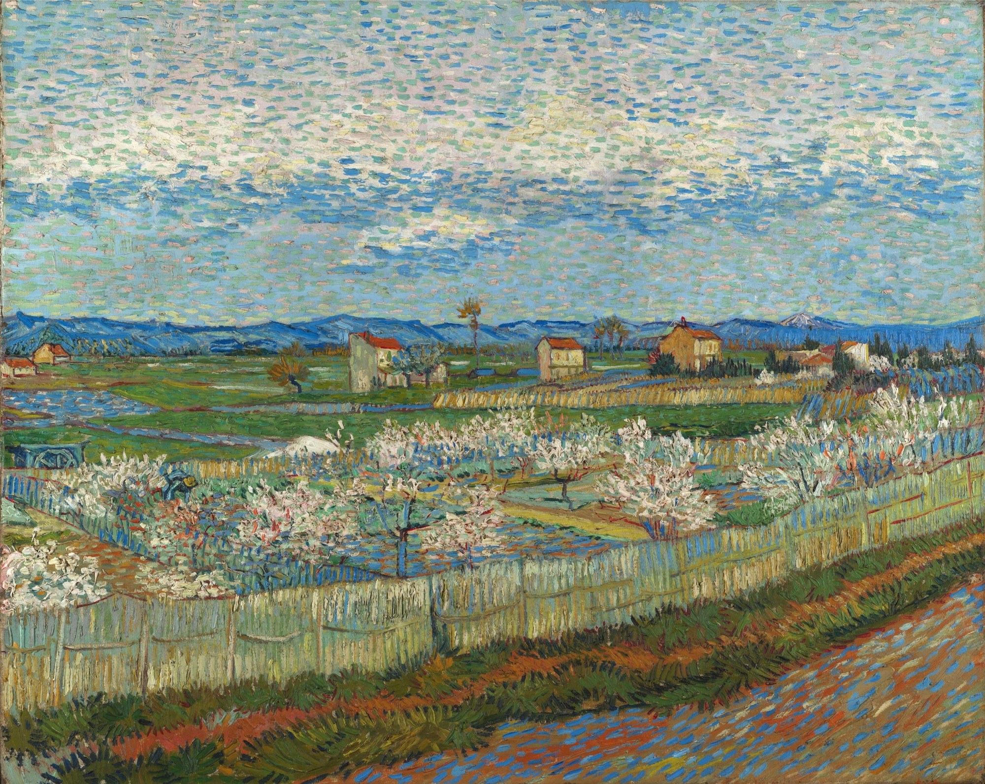 La Crau con melocotoneros en flor, Van Gogh, 1889, Courtauld