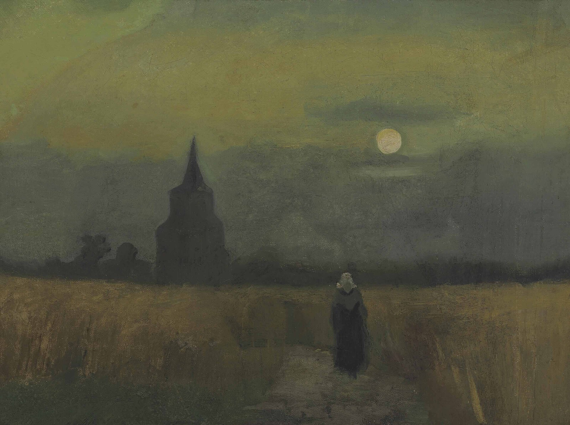 La vieja torre en los campos, Van Gogh, 1884