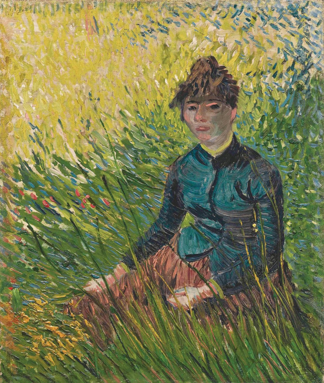 Mujer sentada en la hierba, Van Gogh, 1887