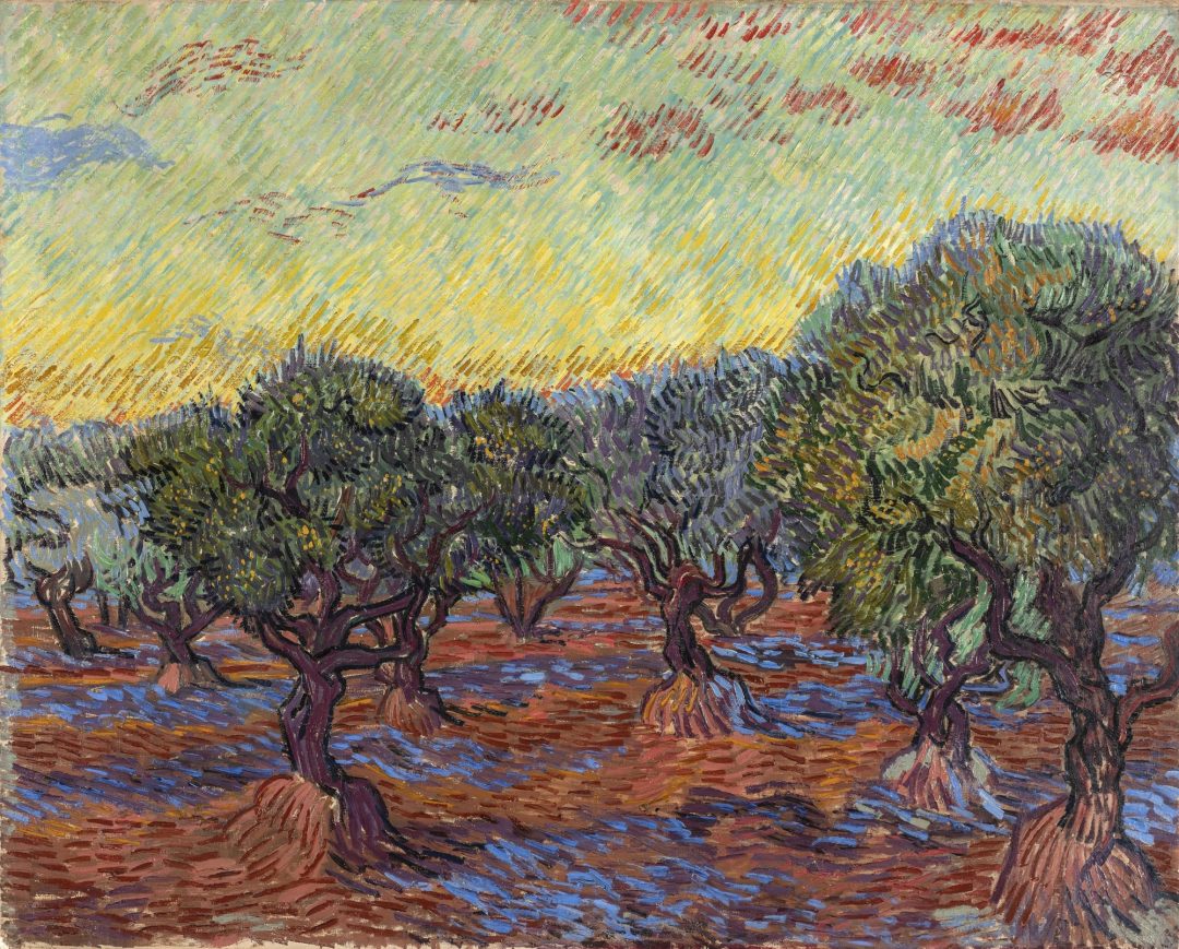 Olivar con cielo naranja, Van Gogh, Saint-Rémy, 1889, Museo de Arte de Gotemburgo