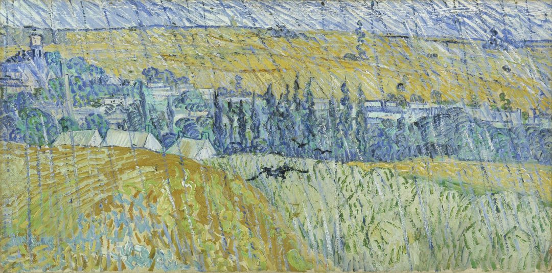 Paisaje bajo la lluvia (Rain, Auvers), Vincent van Gogh, 1890, Amgueddfa Cymru – Museum Wales