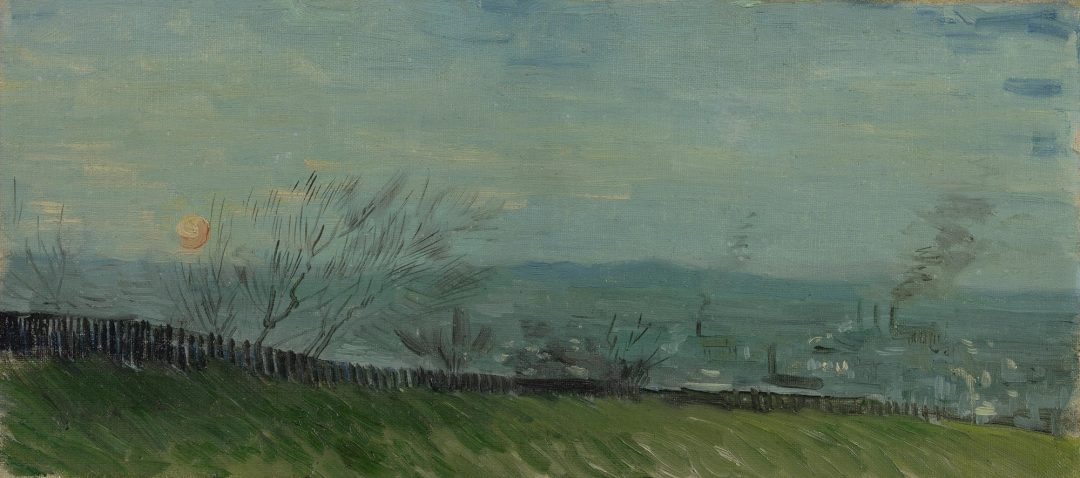 Paisaje con fábricas a la luz de la luna (Puesta de sol en Montmartre), Vincent van Gogh, 1887, Museo Van Gogh