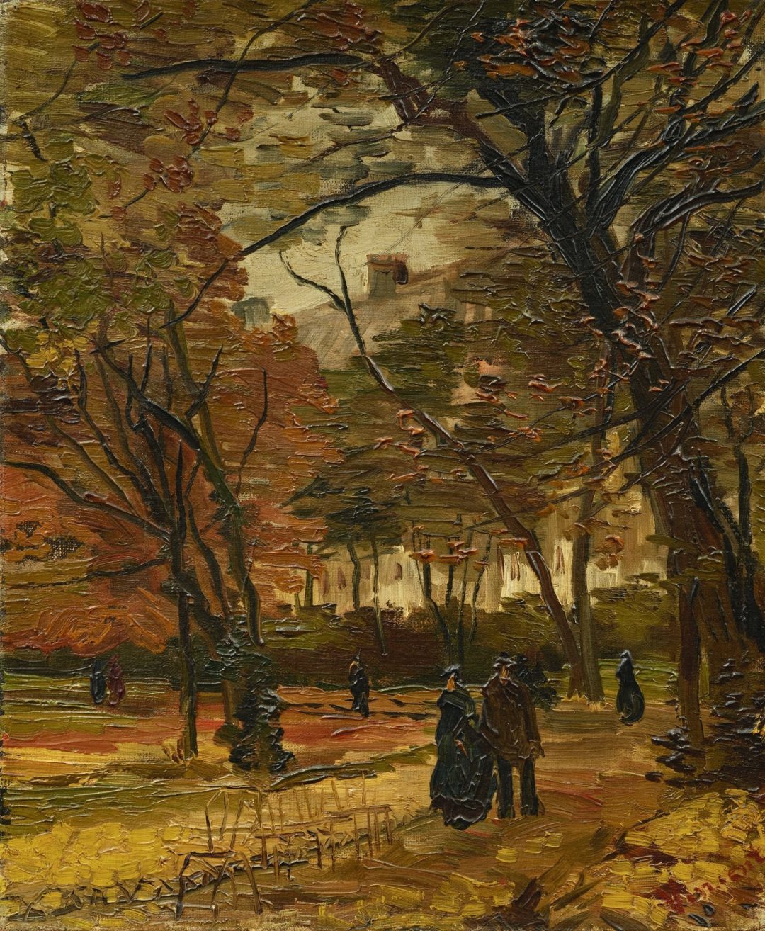 Paseantes en el Bois de Boulogne (F224), de Van Gogh (París, 1886)