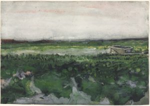 El brezal con una carretilla, de Van Gogh