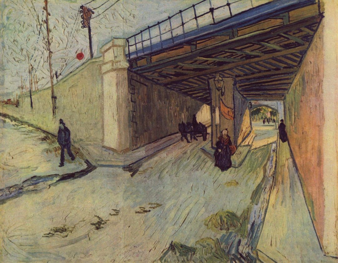 Puente del ferrocarril sobre la avenida Montmajour, Van Gogh, 1888