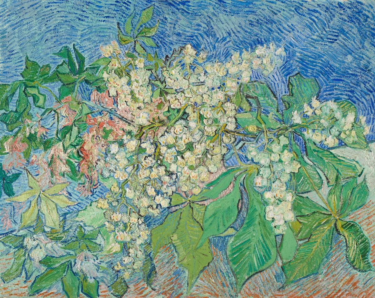 Ramas de castaño en flor, Van Gogh, 1890, Colección Bührle