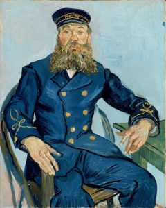 Retrato de Joseph Roulin sentado a una mesa, de Van Gogh