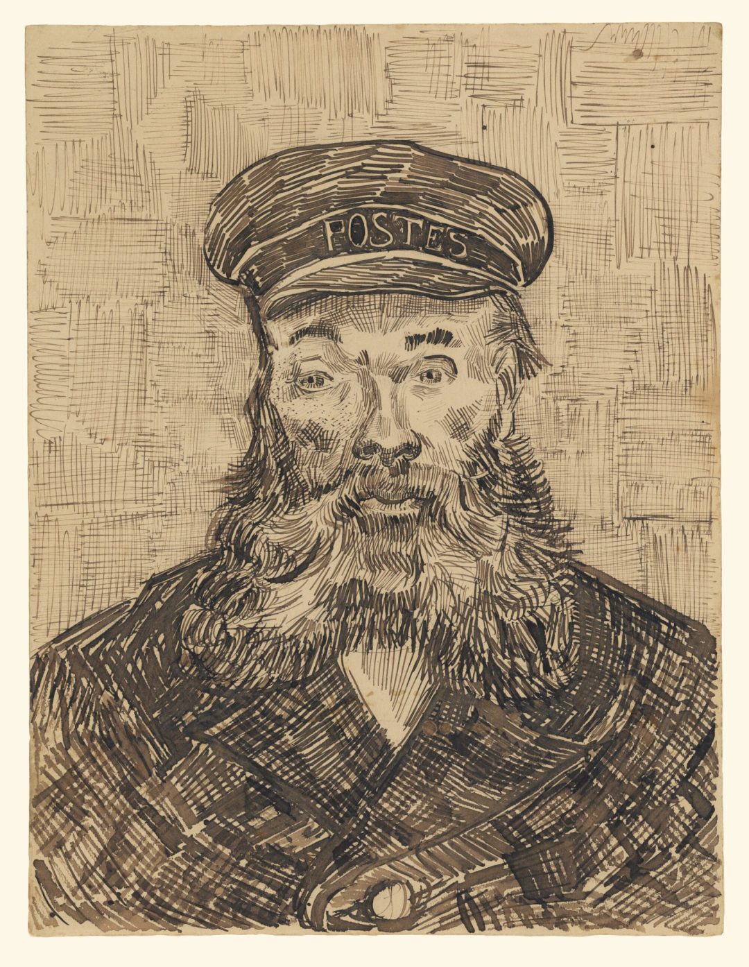 Retrato del cartero Joseph Roulin, dibujo de Vincent van Gogh, 1888, Getty Museum