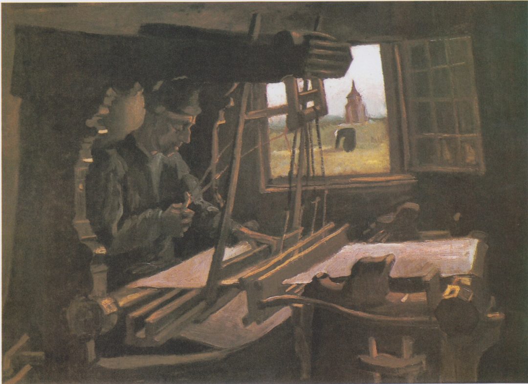 Tejedor junto a una ventana abierta, Van Gogh, 1884