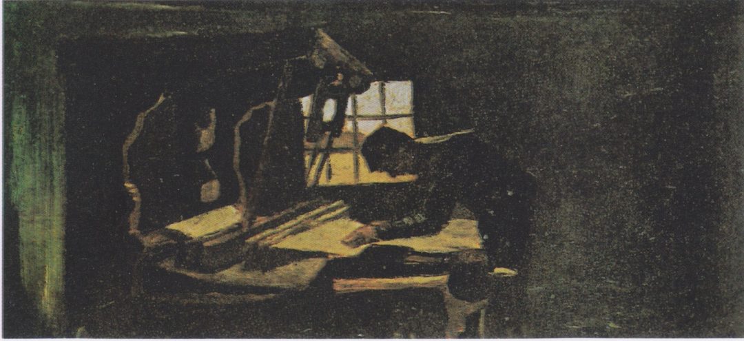 Tejedor preparando los hilos, Van Gogh, 1884