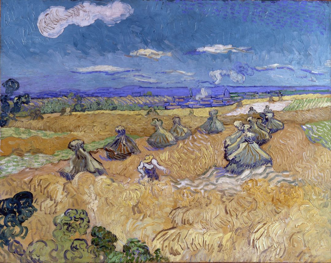 Trigal con gavillas y segador, Vincent van Gogh, Auvers 1890, Toledo Museum of Art
