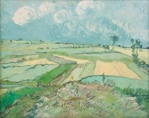 Trigal en Auvers bajo cielo nublado, de Van Gogh