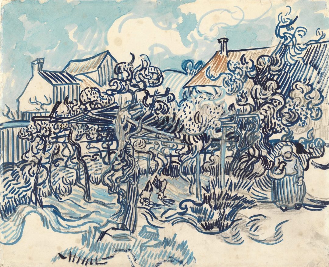 Viejo viñedo con mujer campesina, Vincent van Gogh, 1890, Museo Van Gogh