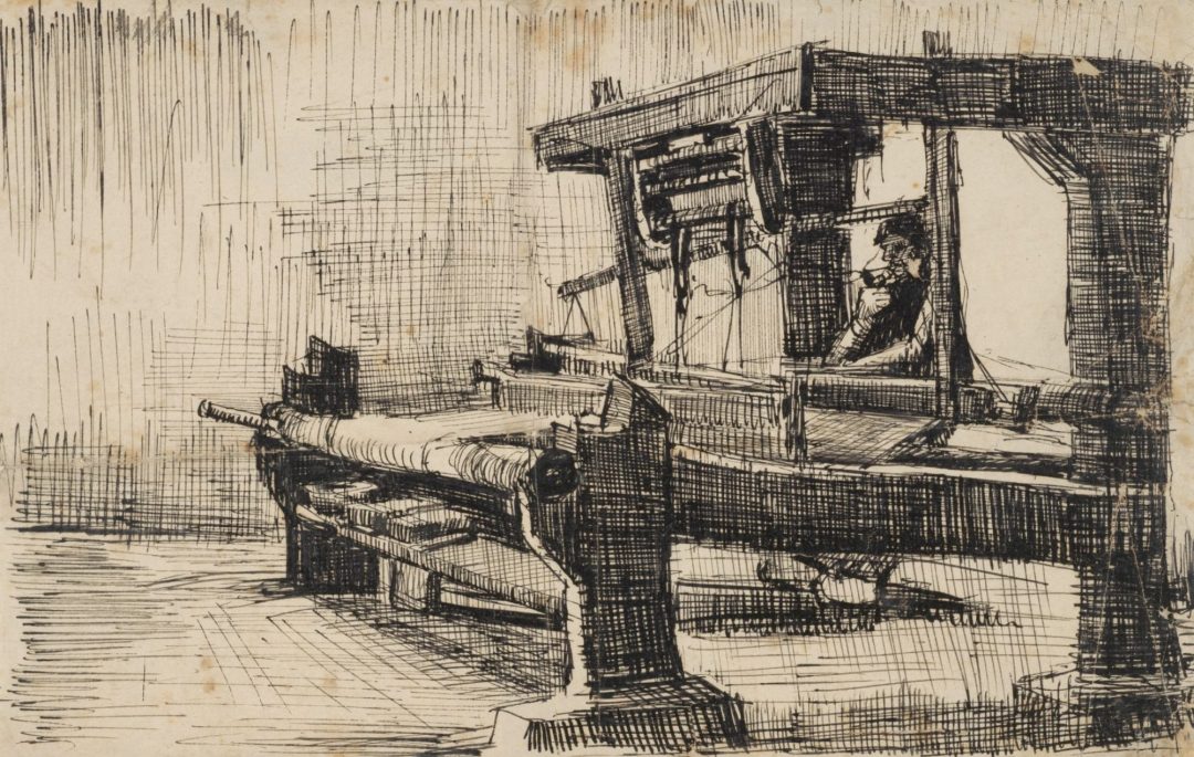 Boceto de un tejedor (Nuenen, 1884), de Vincent van Gogh