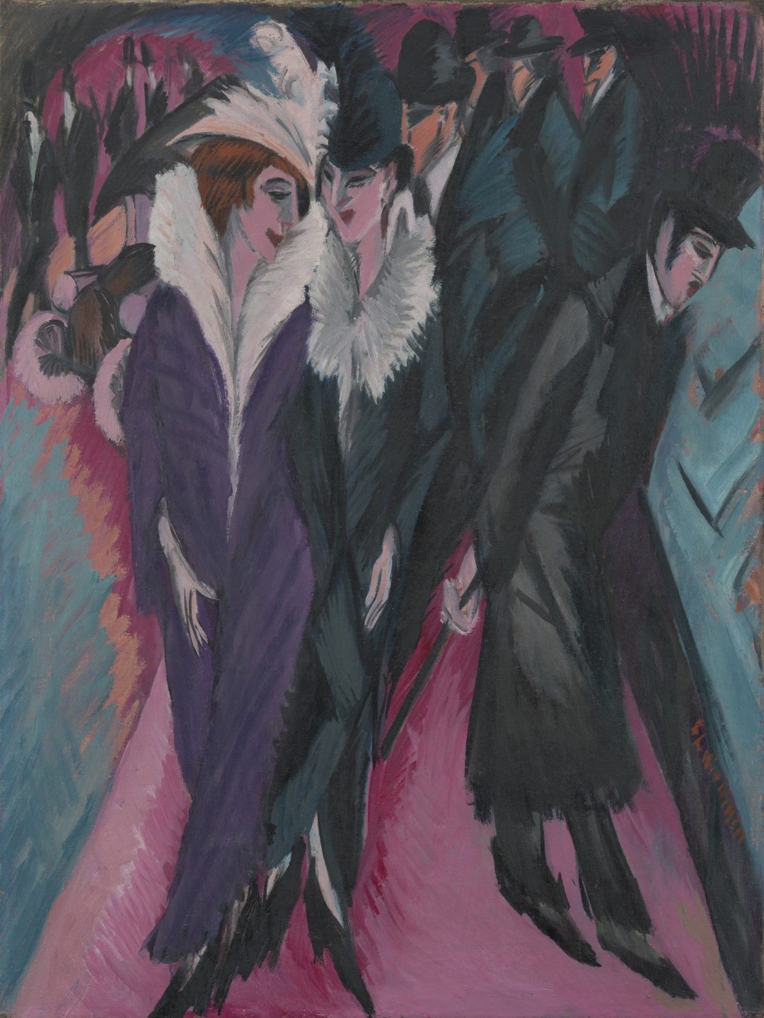 Calle, Berlín, óleo de Ernst Ludwig Kirchner (1913), Museum of Modern Art de Nueva York