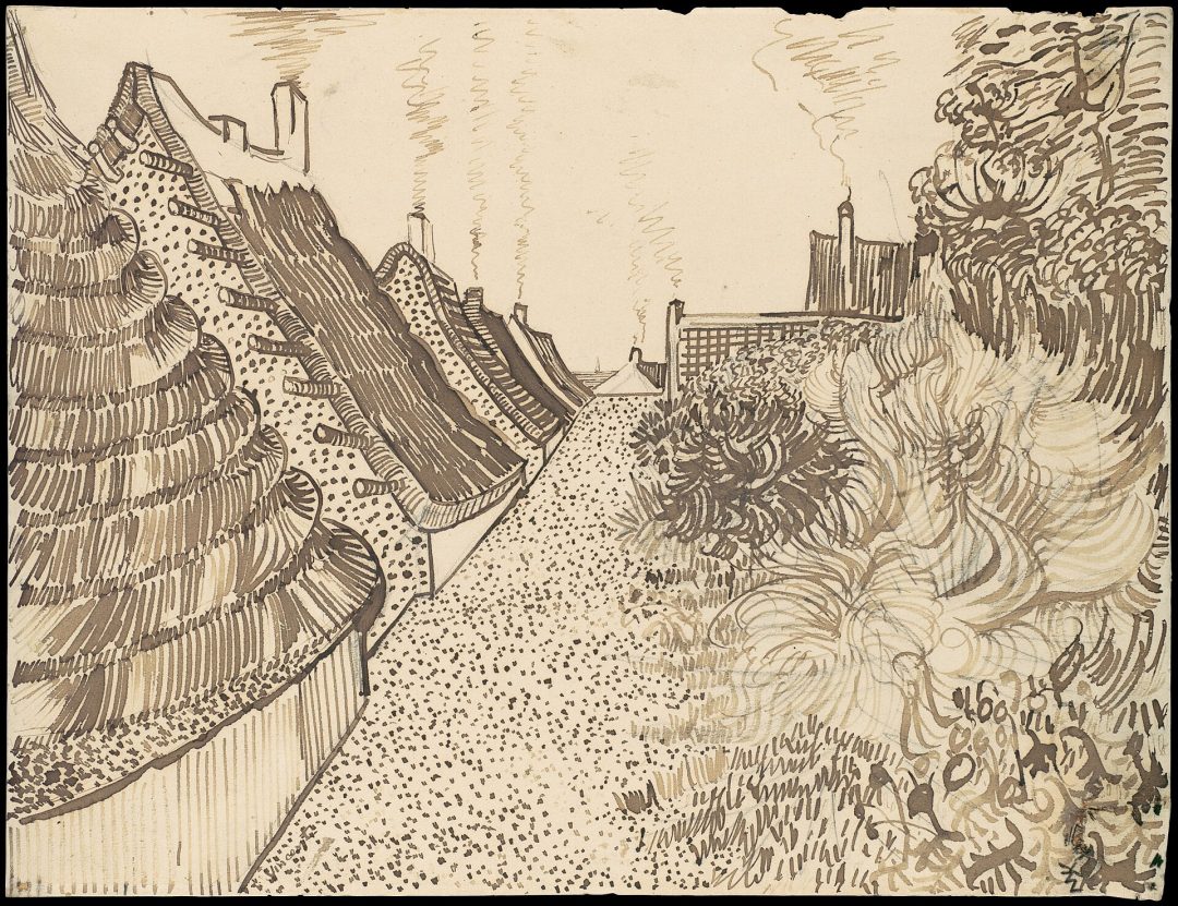 Calle en Saintes-Maries (dibujo), de Vincent van Gogh