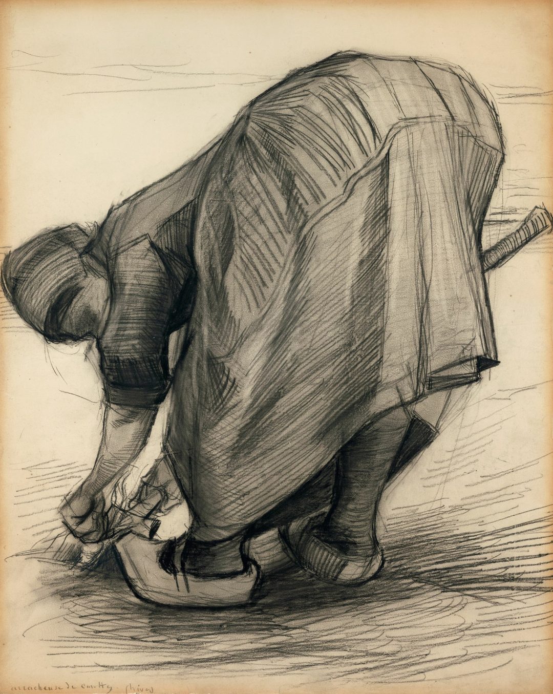 Campesina arrancando zanahorias (Nuenen, 1885), de Vincent van Gogh