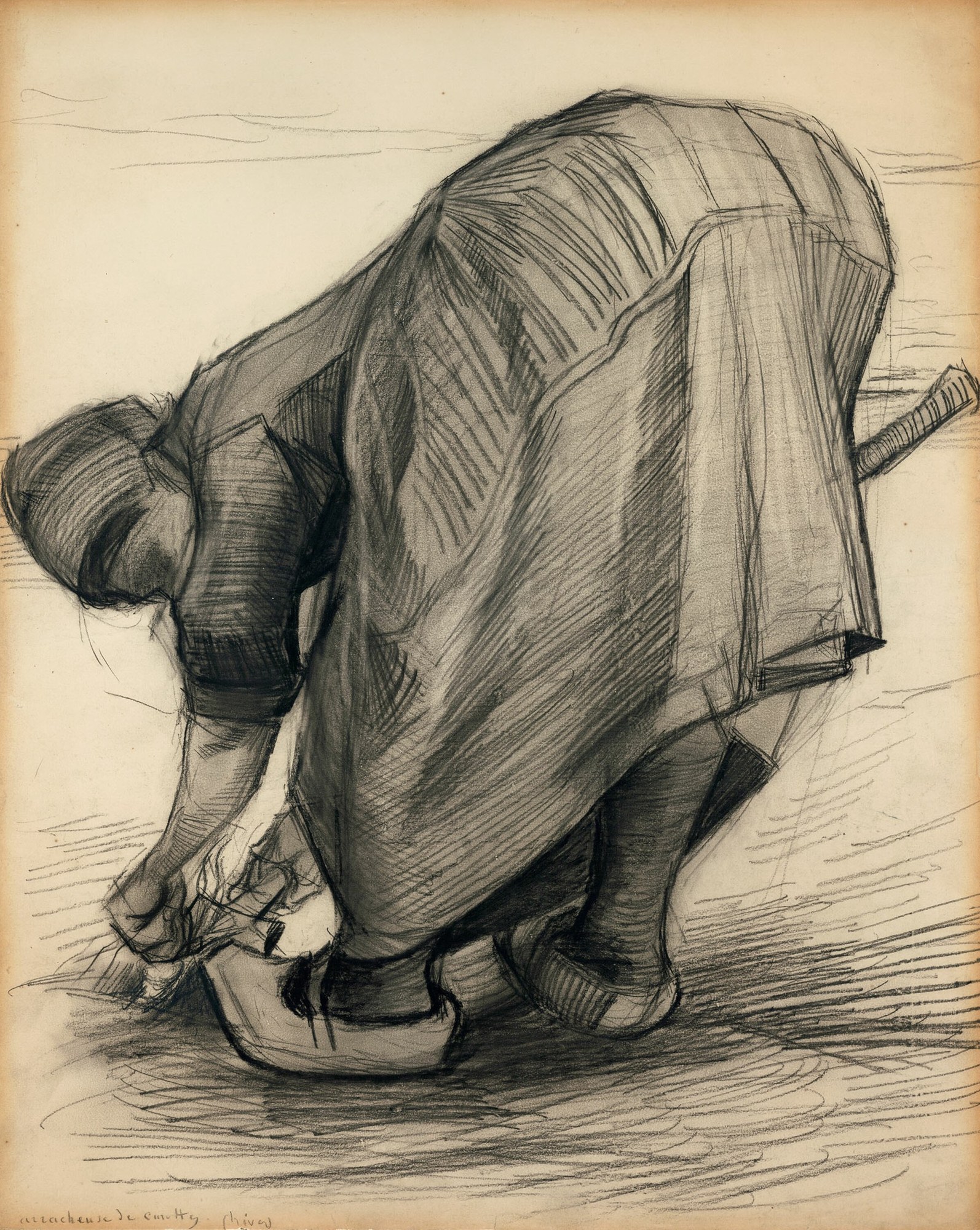 Campesina arrancando zanahorias (Nuenen, 1885), de Vincent van Gogh