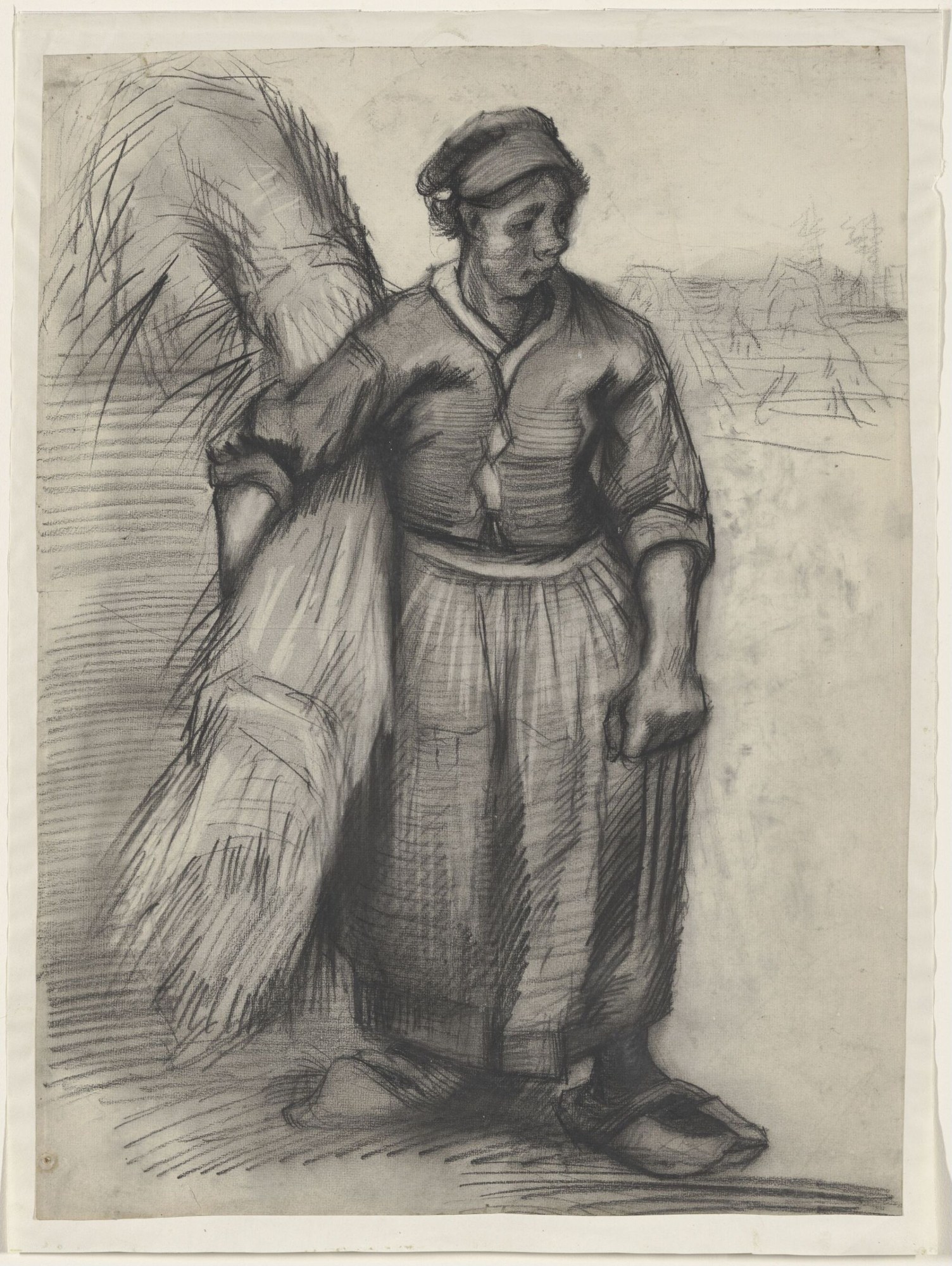 Campesina con una gavilla de trigo (Nuenen, 1885), de Vincent van Gogh