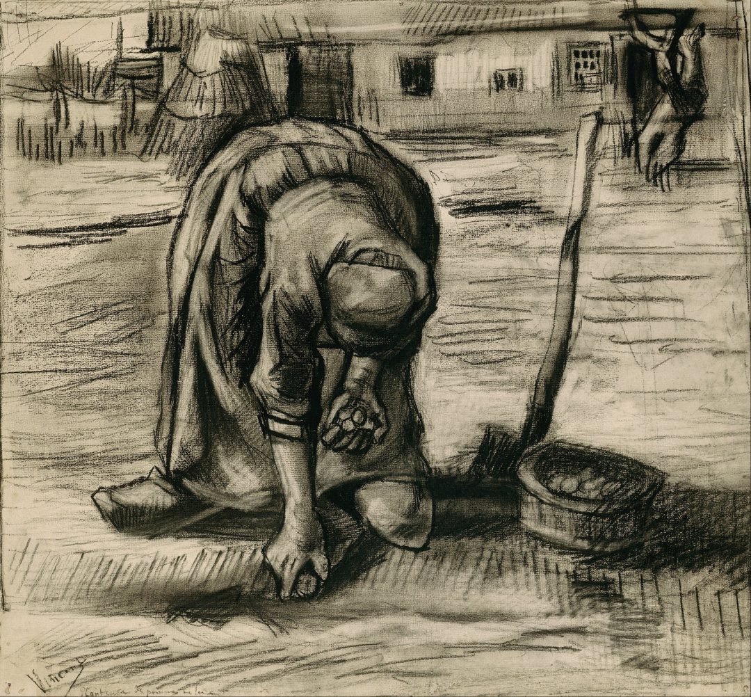 Campesina plantando patatas, de Vincent van Gogh
