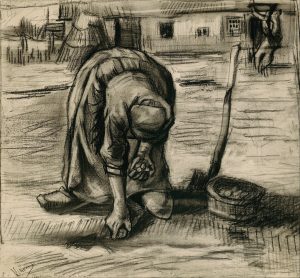 Campesina, plantando patatas, de Van Gogh