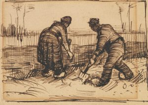 Campesino y campesina plantando patatas, de Van Gogh
