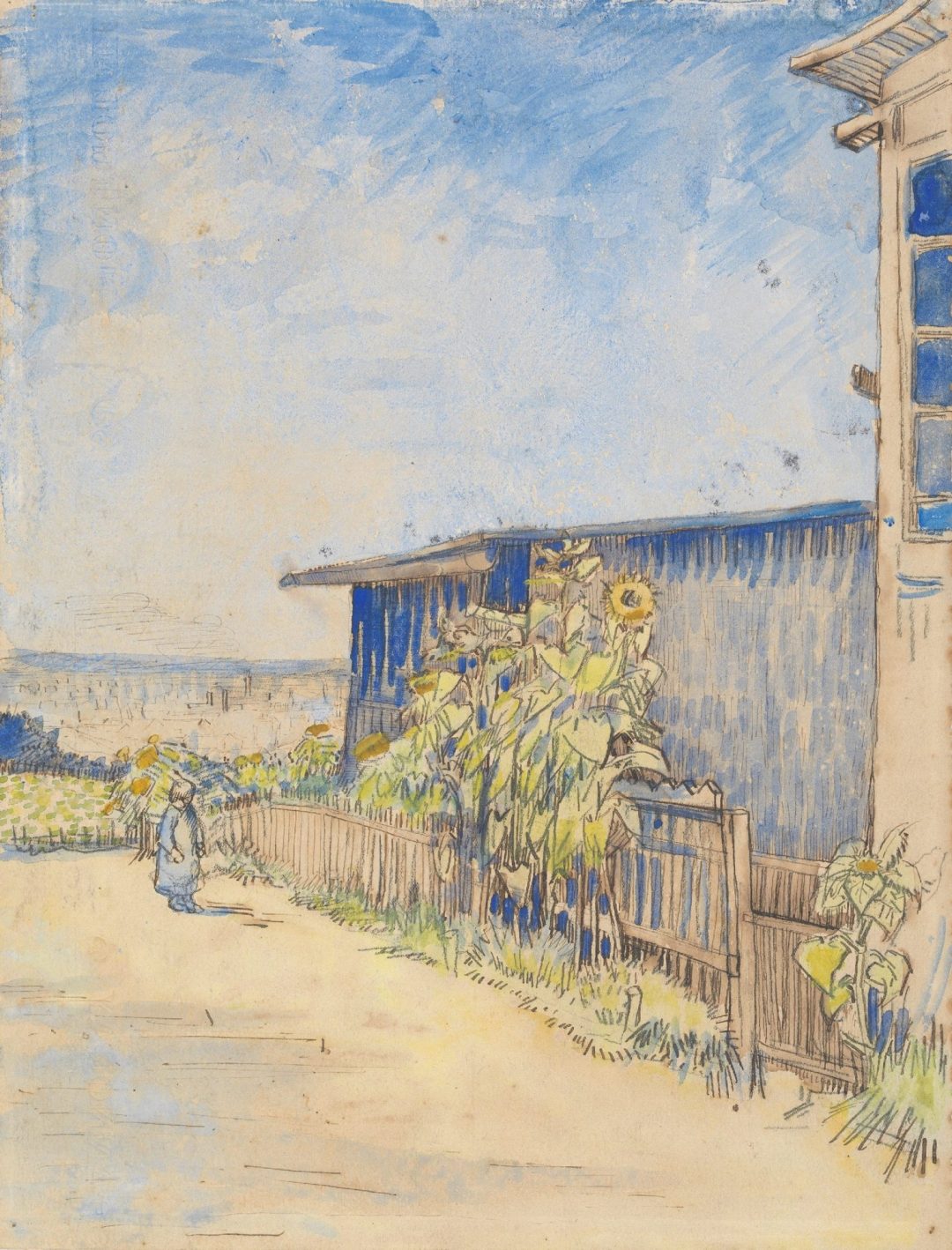 Cobertizo con girasoles, de Vincent van Gogh