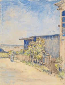 Cobertizo con girasoles, de Van Gogh